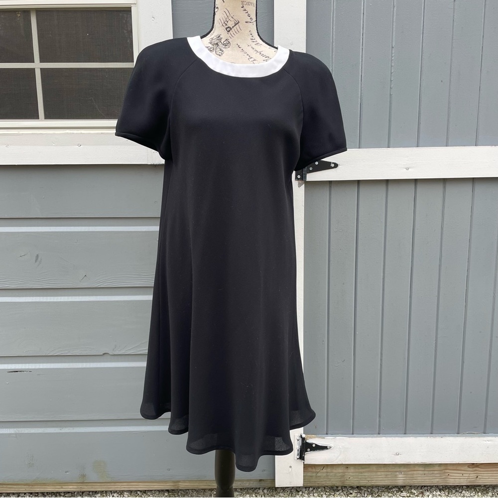 Vintage‎ Liz Claiborne Elegant Black and White Knee Length Dress